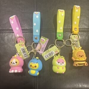 Lot of 4 Toy Network Animal Silicone Wristlet Keychains New w/ Tags Cute